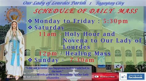 our lady of manaoag tagaytay mass schedule