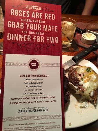 outback steakhouse el paso tx menu