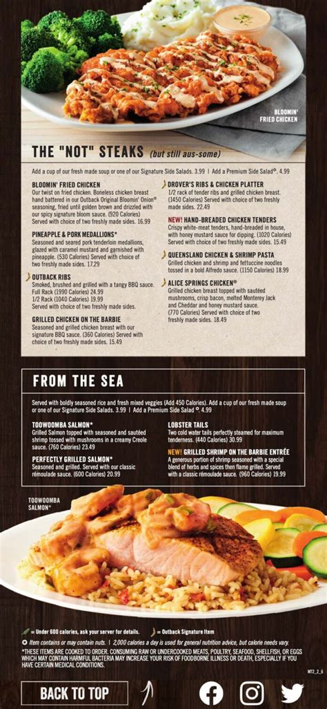 outback steakhouse menu