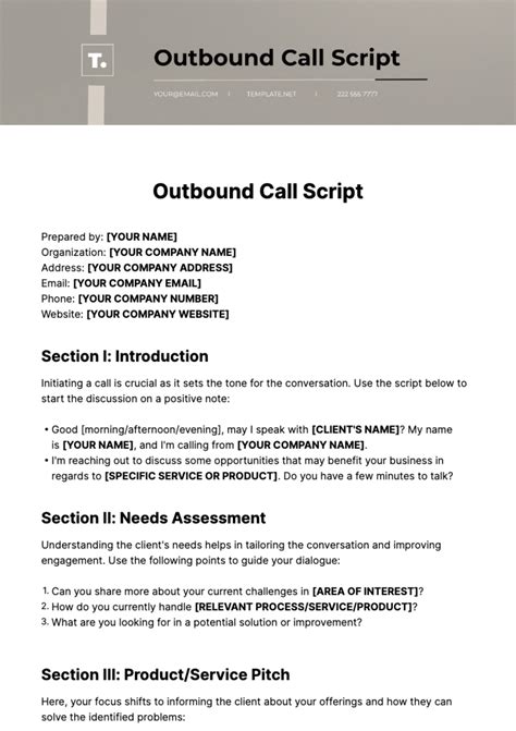 outbound call script examples