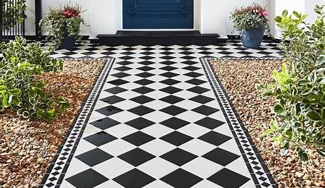balham landscaping london black and white victorian mosaic tile path