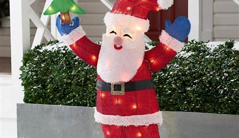 Outdoor Christmas Decorations Santa Holiday Lighting Specialists 17ft Animated Waving