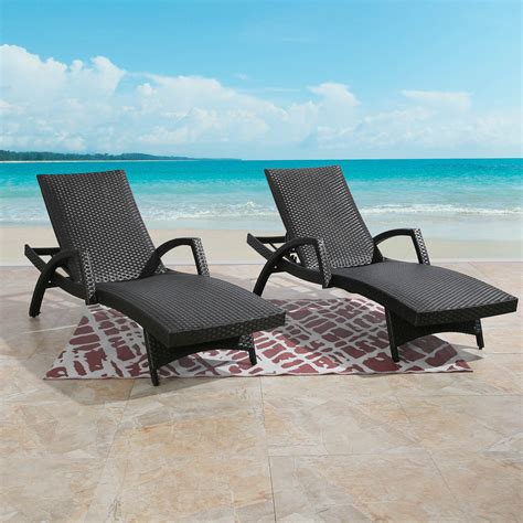 Mainstays Carson Creek Outdoor Chaise Lounge with Brick Red Cushions