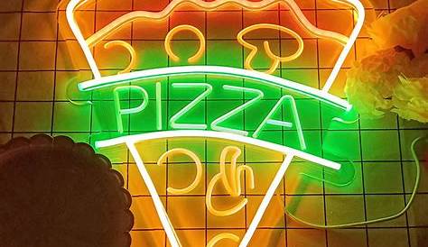 Outdoor Neon Pizza Sign By Familights Fastfood Wall Decor Canteen Hanging