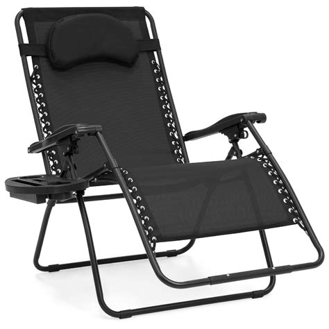 2PC Zero Gravity Chairs Lounge Patio Folding Recliner Outdoor Beige W