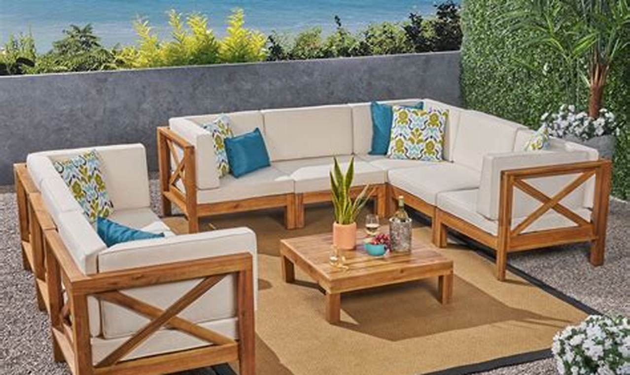 outdoor teak sofa set