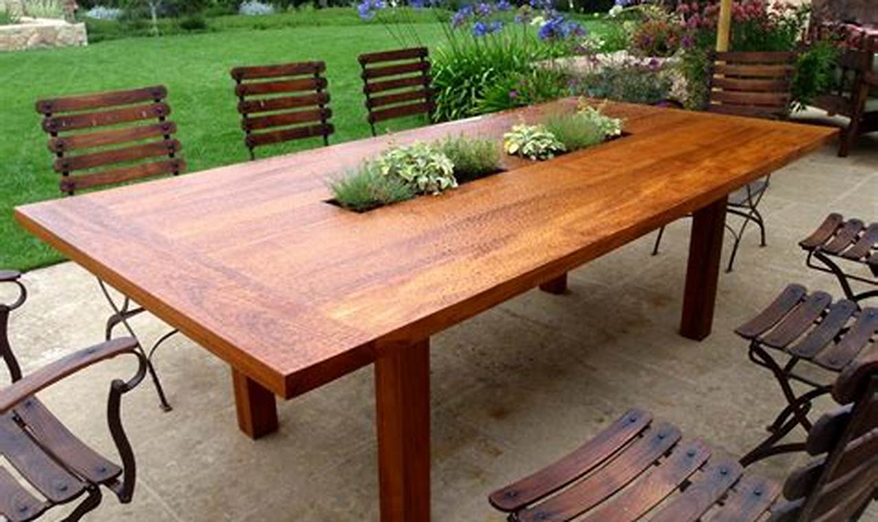 outdoor teak table