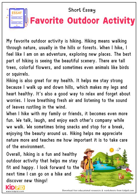 Outdoor Activities Narrative Essay