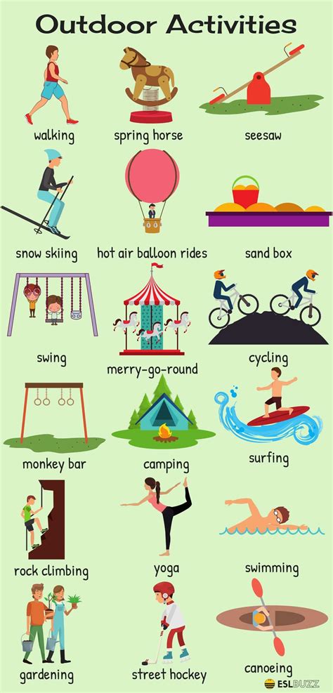 Outdoor Activity Words