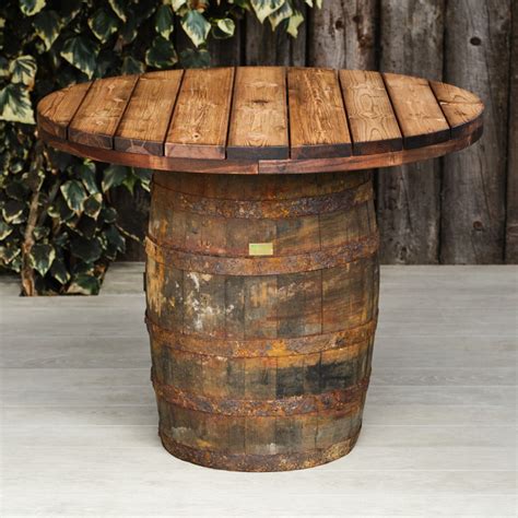 Outdoor Barrel Table With Storage
