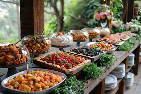 Outdoor buffet lunch