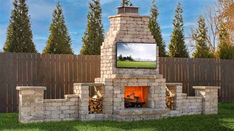Outdoor Chimney With Tv