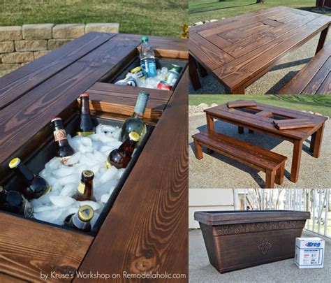 Outdoor Cooler Table Diy