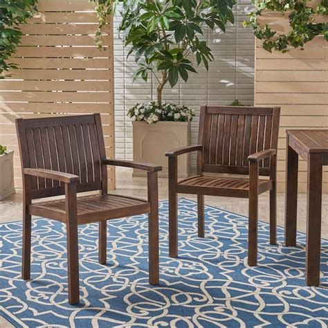 Outdoor Dining Chairs Dark Brown