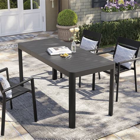 Outdoor Dining Table In Black