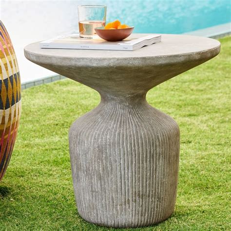 outdoor drum side table