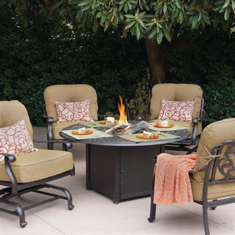 outdoor fire table with chairs