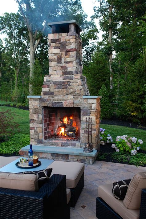 Outdoor Fireplace With Brick