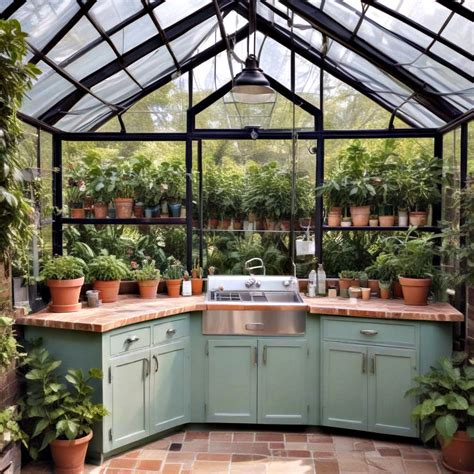 outdoor greenhouse kitchen