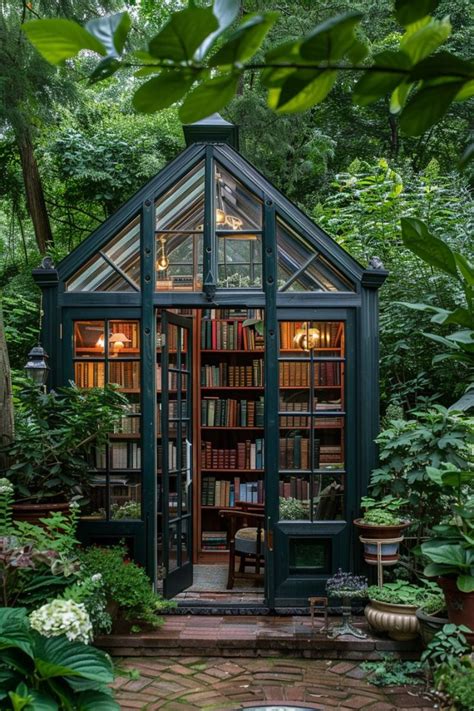outdoor greenhouse library