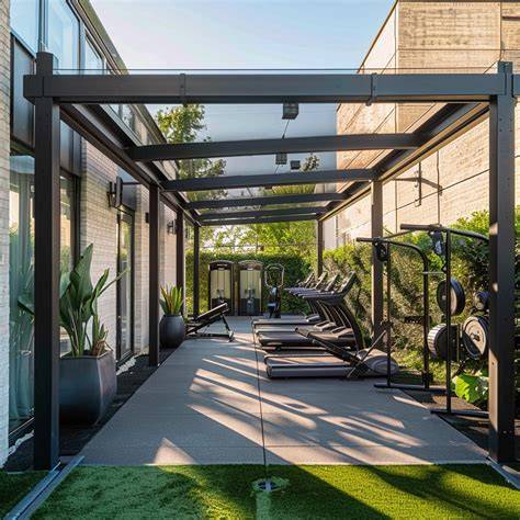 outdoor gym awning