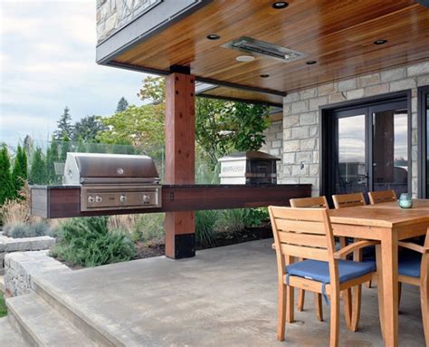 Outdoor Kitchen Floating Shelves