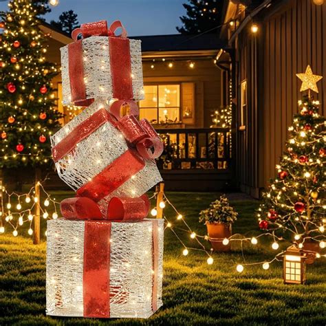 Outdoor Light Up Christmas Boxes