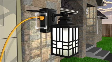 outdoor light with built in electrical outlet
