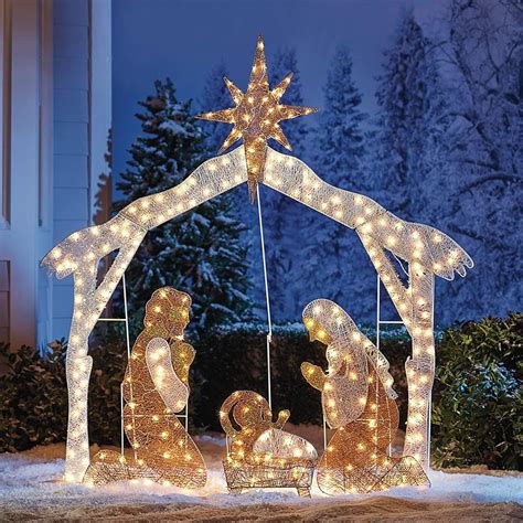 Outdoor Lighted Manger Scene