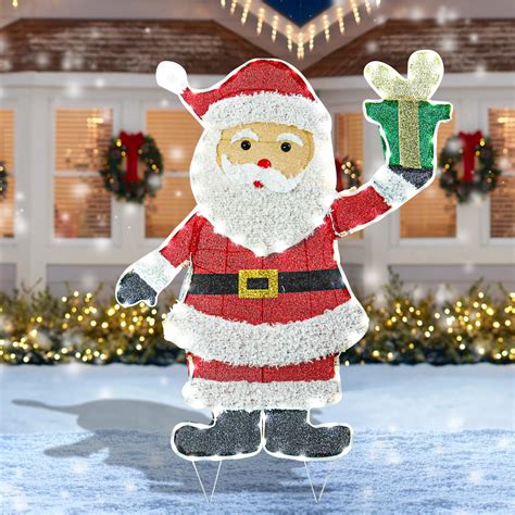Outdoor Lighted Santa Decorations