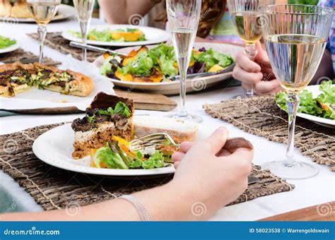 outdoor lunch setting