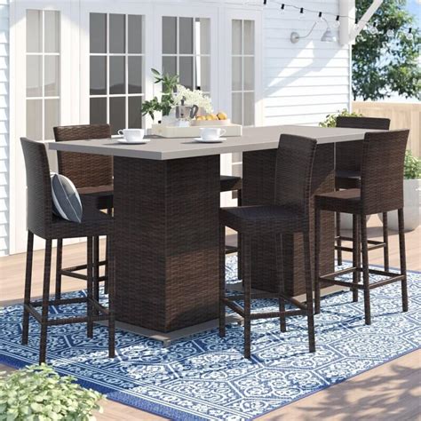 Outdoor Patio Bar Height Dining Set