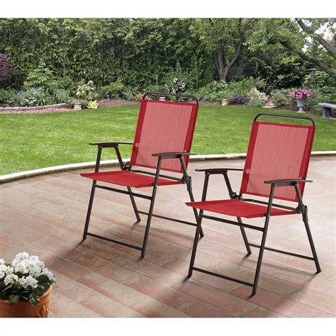 Best Choice Products Set of 2 Outdoor Folding Sling Back Chairs for