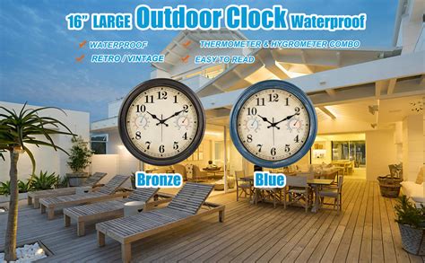 Outdoor Pool Clock Thermometer