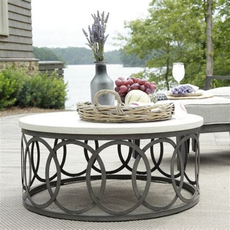 outdoor round patio coffee table