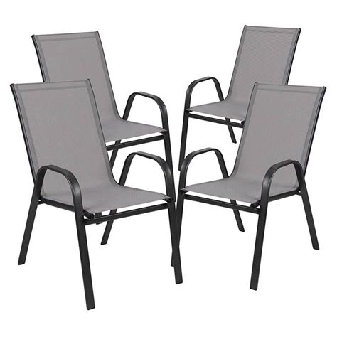 Outdoor Stackable Sling Back Chairs