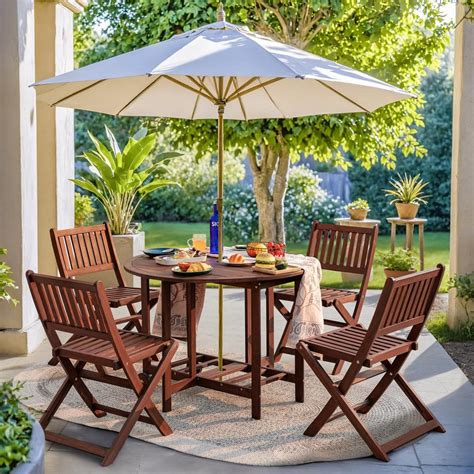 Outdoor Table With Stowable Chairs