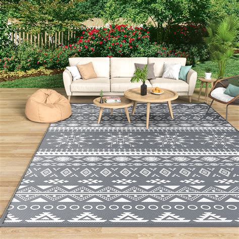 OutdoorTeppich Balkon PalmenDesign Beige TeppichCenter24