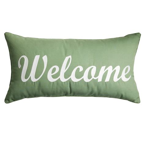 Outdoor Throw Pillow Welcome