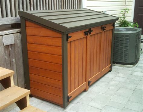 outdoor trash can storage cabinet