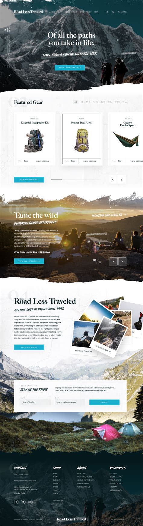 Outdoor Website Design