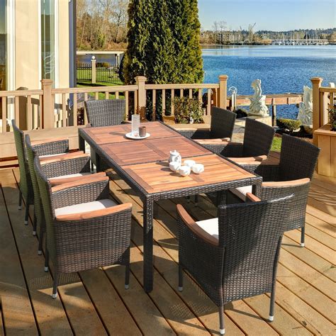 Outdoor Wicker Dining Set For 8