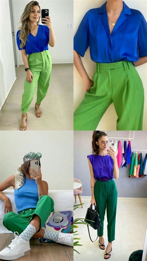 Outfit Azul Con Verde