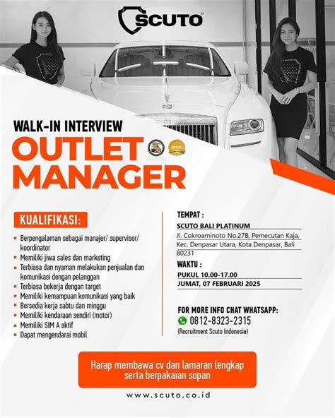 Outlet Manager Jobstreet