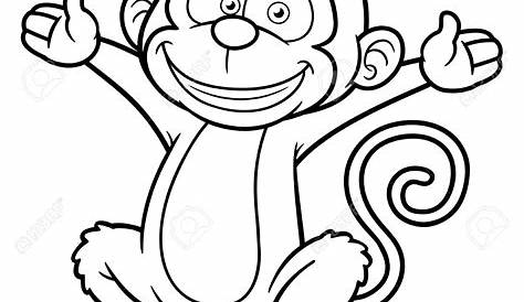 Animal outline for monkey on branch 373619 Vector Art at Vecteezy