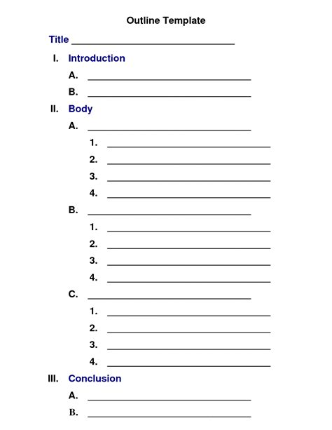 Blank Outline Template 5+ Free Sample, Example, Format Download