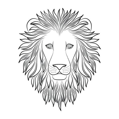 outline drawing of a lion