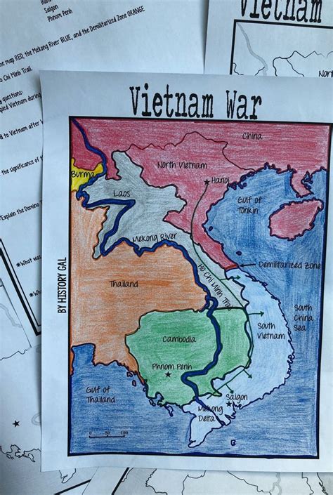 outline map the vietnam war worksheet answers