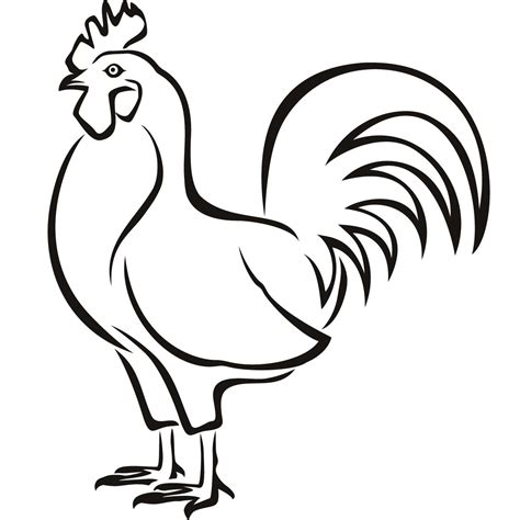 outline of a rooster