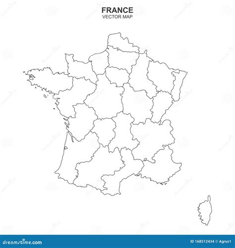 outline political map of france